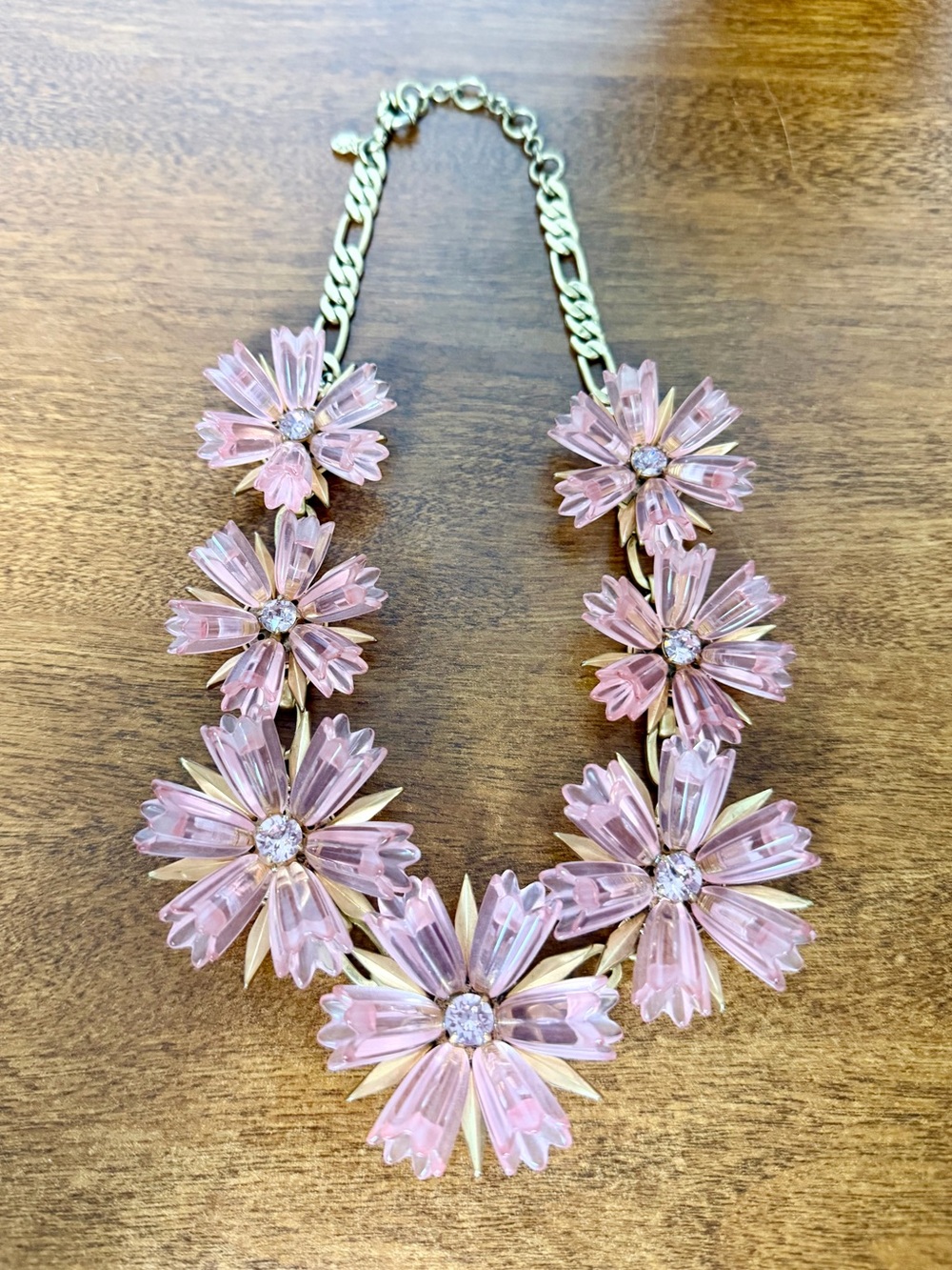 J Crew Dahlia Pink Floral Statement Necklace Vintage - Picture 5 of 7